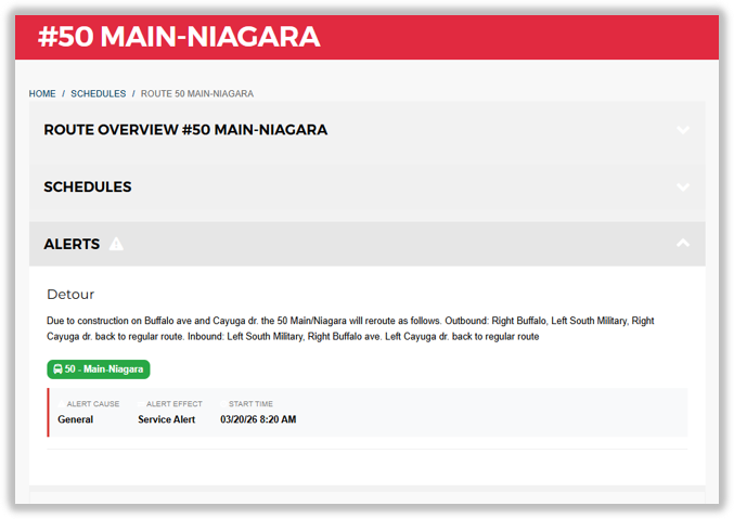 Redesigned Route Page