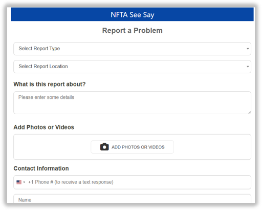 NFTA See Say Webform