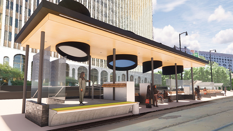 Church Station outbound platform rendering
