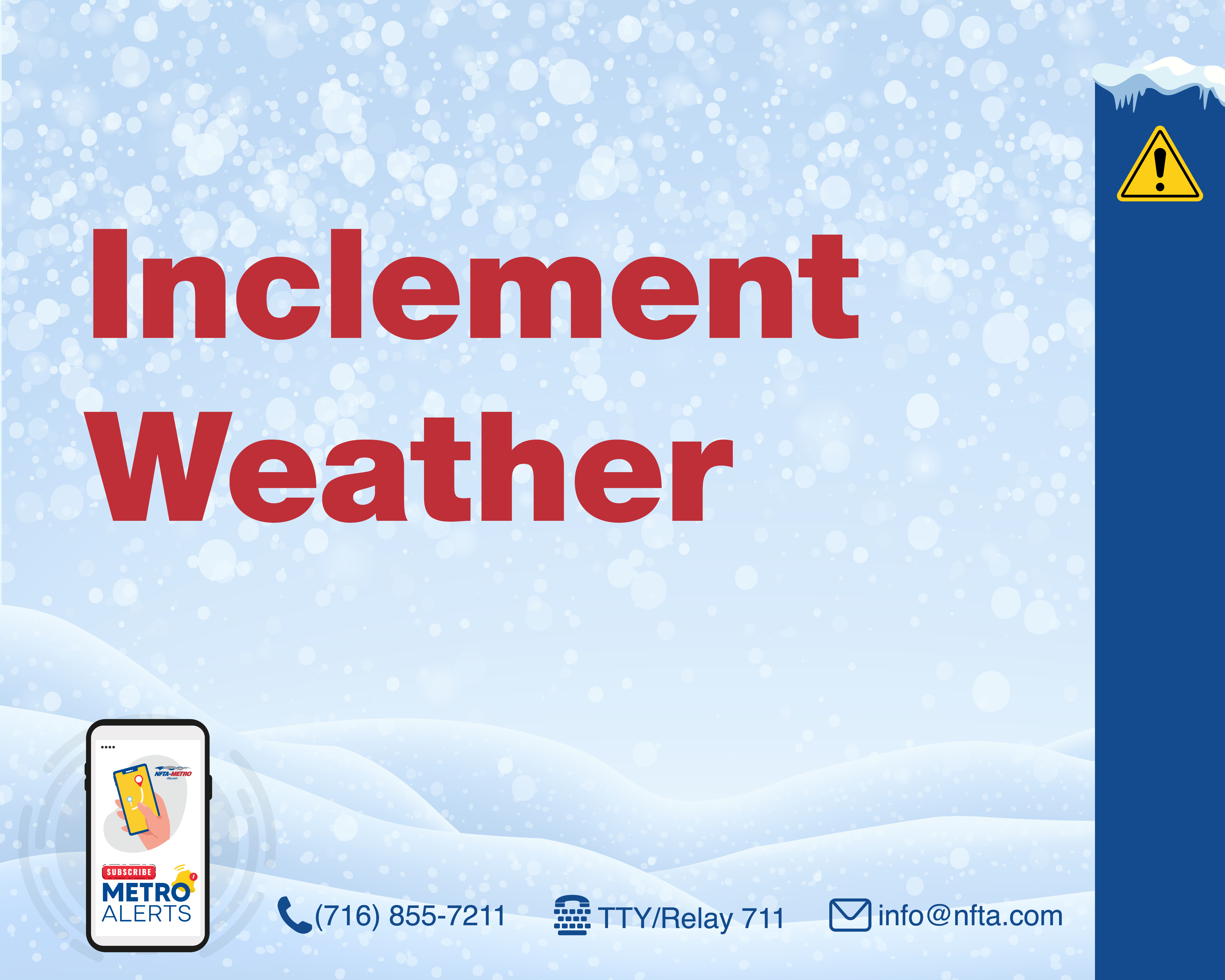 NFTA Metro Announcing Changes to Select Routes Due to Weather Conditions