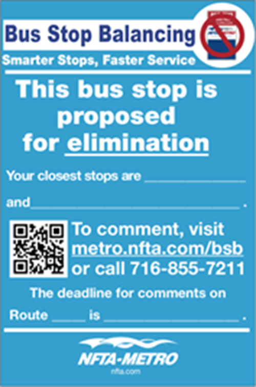 Bus Stop Proposed for Elimination sign
