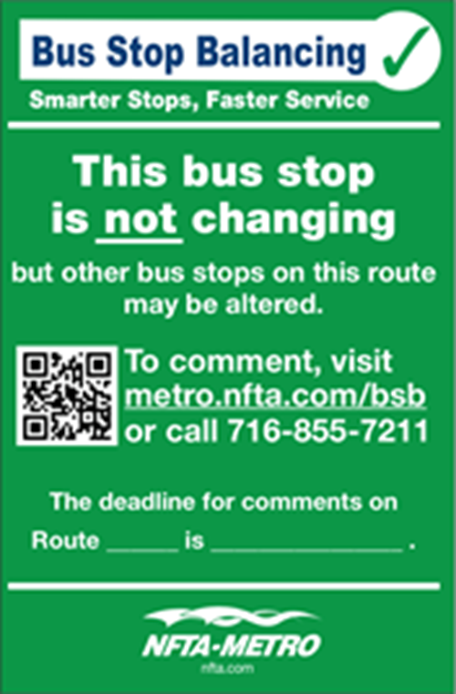 Bus Stop Unchanged sign